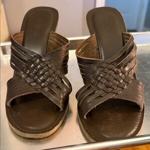 MICHAEL Michael Kors Dark Brown Leather Mules